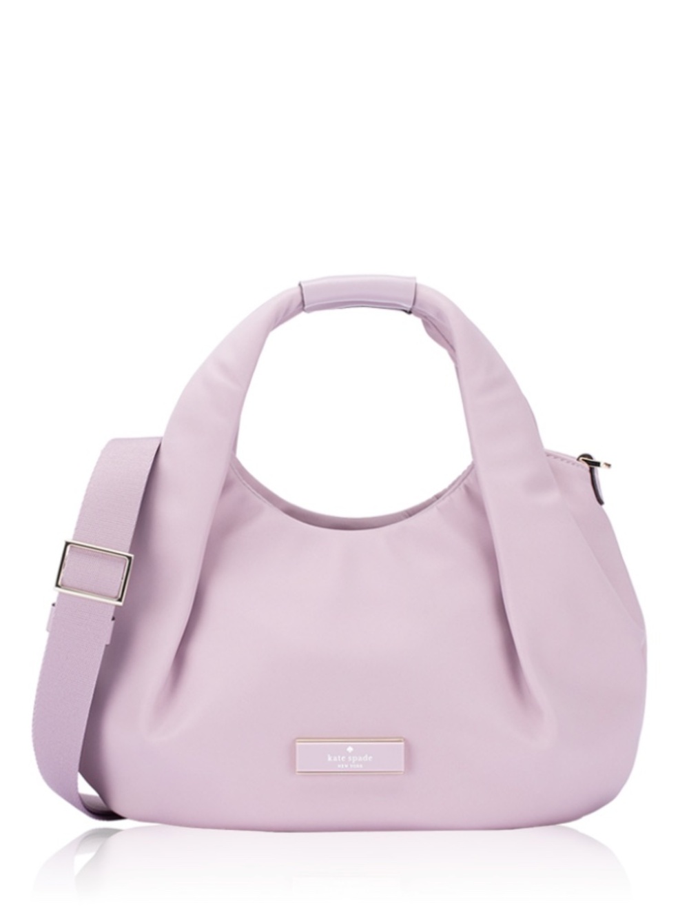Kate Spade New York Carter Nylon Small Pleated Crossbody in Lavender Smoke